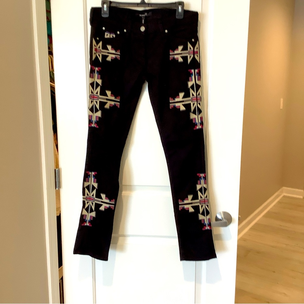 Isabel Marant Aztec Indian Embroidered Jeans sz 6 30x30